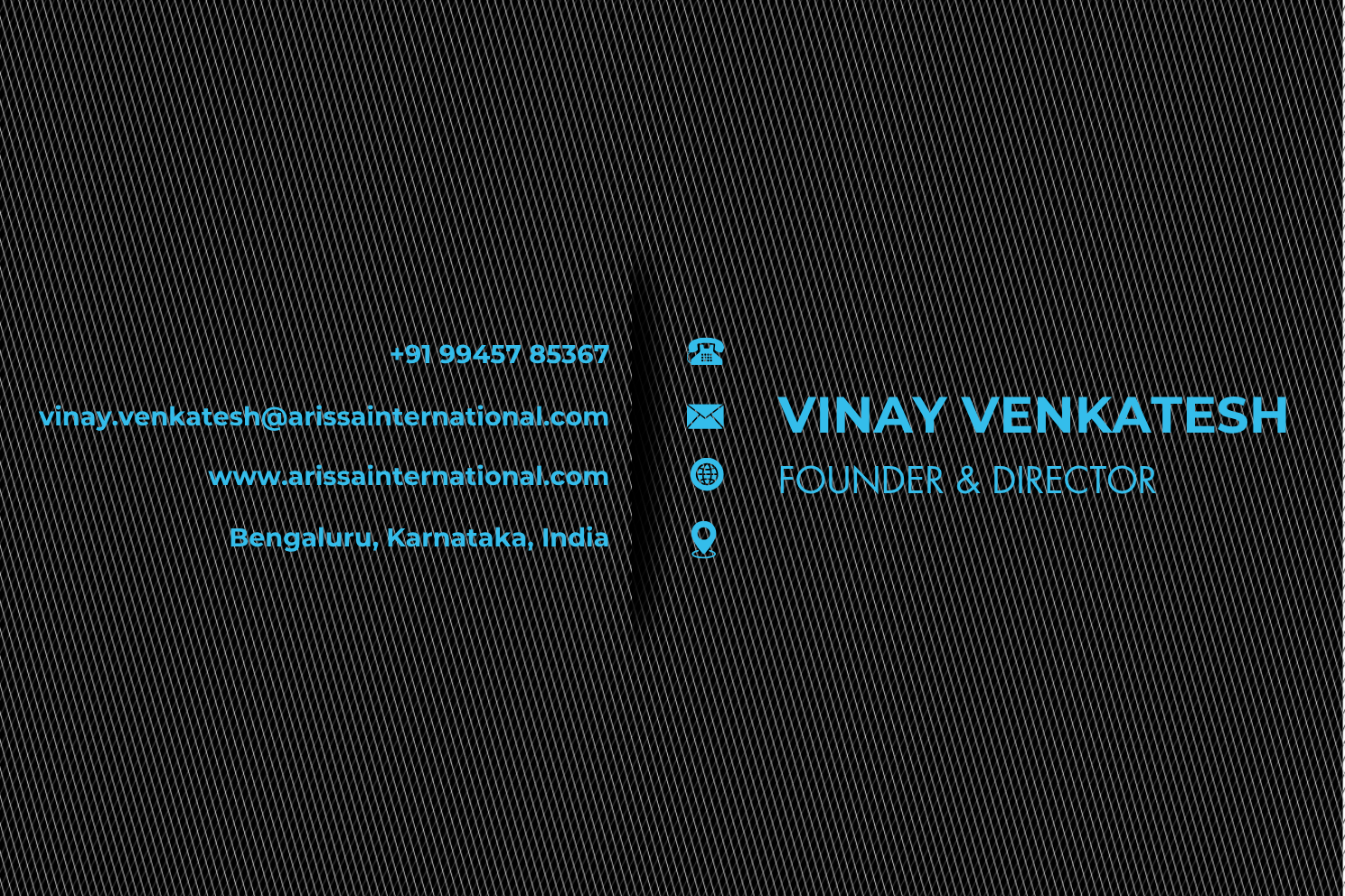 TapAI matte black card — back, with name and contact details